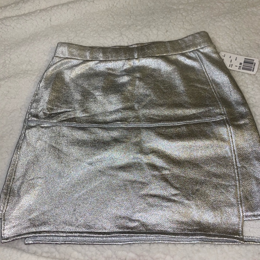 Metallic Silver Skirt